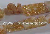 CNG3155 15.5 inche 8*15mm - 11*20mm freeform plated druzy agate beads