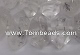 CNG3197 10*20mm - 15*30mm faceted nuggets white crystal beads