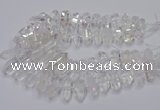 CNG3200 10*25mm - 12*45mm faceted nuggets white crystal beads