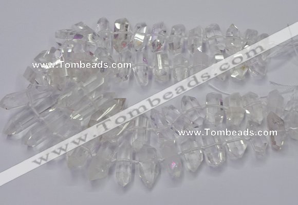 CNG3200 10*25mm - 12*45mm faceted nuggets white crystal beads