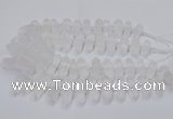 CNG3208 10*25mm - 12*45mm faceted nuggets matte white crystal beads