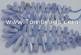 CNG3209 15.5 inches 10*25mm - 12*45mm faceted nuggets blue lace agate beads