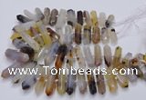 CNG3210 15.5 inches 10*25mm - 12*45mm faceted nuggets Montana agate beads