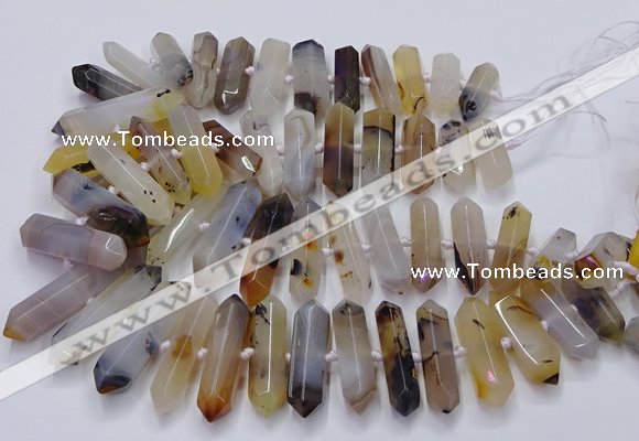 CNG3210 15.5 inches 10*25mm - 12*45mm faceted nuggets Montana agate beads