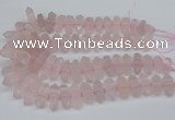 CNG3216 10*25mm - 12*50mm faceted nuggets rose quartz beads