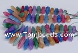 CNG3228 10*25mm - 12*50mm faceted nuggets agate beads