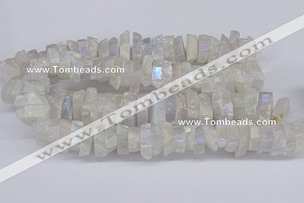 CNG3235 15.5 inches 20*25mm - 25*30mm nuggets plated white crystal beads