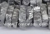 CNG3236 15.5 inches 20*25mm - 25*30mm nuggets plated white crystal beads