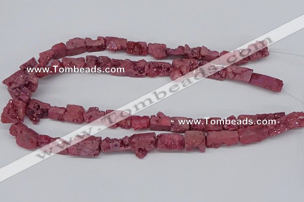 CNG3252 15.5 inches 8*15mm - 11*20mm freeform plated druzy agate beads