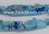 CNG3253 15.5 inches 8*15mm - 11*20mm freeform plated druzy agate beads