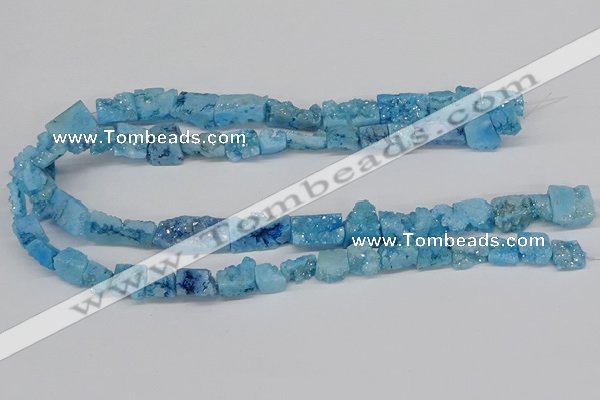 CNG3253 15.5 inches 8*15mm - 11*20mm freeform plated druzy agate beads