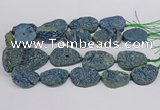 CNG3277 22*30mm - 30*40mm freeform plated druzy agate beads