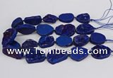 CNG3278 22*30mm - 30*40mm freeform plated druzy agate beads