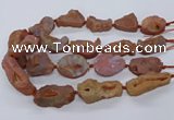 CNG3284 25*30mm - 28*45mm freeform plated druzy agate beads