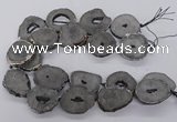 CNG3293 30*35mm - 35*40mm freeform plated druzy agate beads