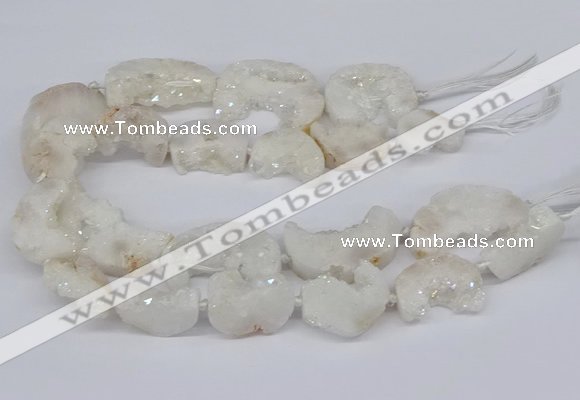 CNG3306 20*30mm - 30*45mm freeform plated druzy agate beads