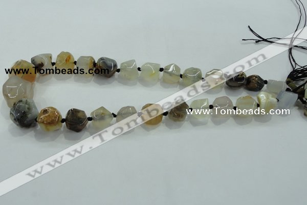 CNG331 15.5 inches 8*10mm - 15*18mm faceted nuggets agate beads