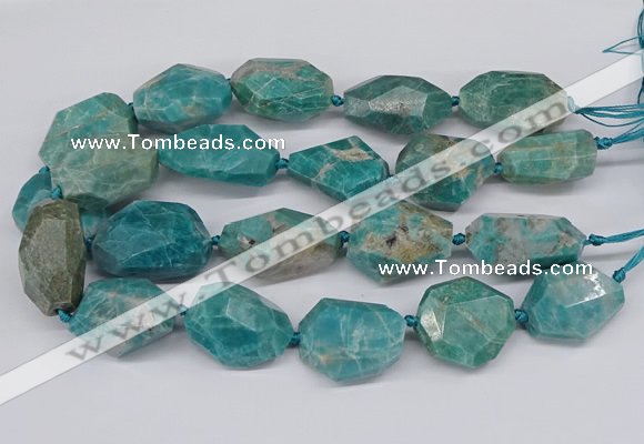 CNG3315 25*30mm - 30*45mm faceted freeform amazonite beads