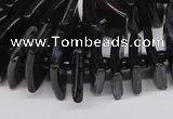 CNG3318 15.5 inches 8*12mm - 15*20mm freeform black agate beads