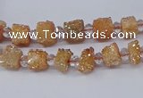 CNG3321 15.5 inches 4*6mm - 8*10mm nuggets plated druzy agate beads