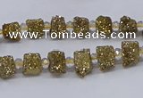 CNG3325 15.5 inches 4*6mm - 8*10mm nuggets plated druzy agate beads