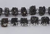 CNG3330 15.5 inches 4*6mm - 8*10mm nuggets plated druzy agate beads