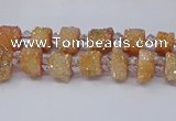 CNG3334 15.5 inches 6*8mm - 10*14mm nuggets plated druzy agate beads