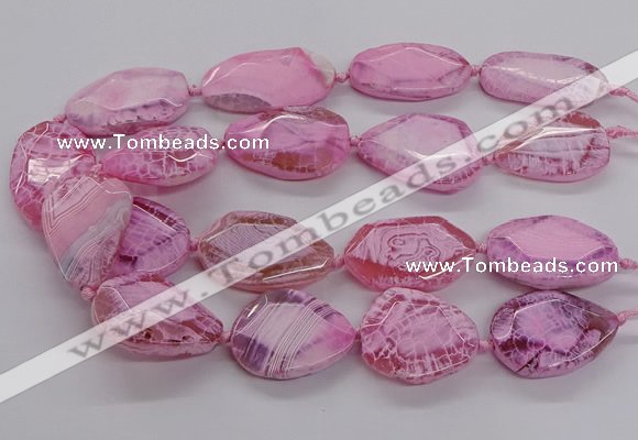 CNG3360 15.5 inches 30*35mm - 35*45mm faceted freeform agate beads