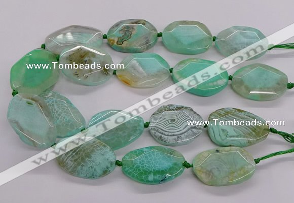 CNG3362 15.5 inches 30*35mm - 35*45mm faceted freeform agate beads