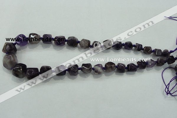 CNG337 15.5 inches 8*10mm - 15*18mm faceted nuggets amethyst beads