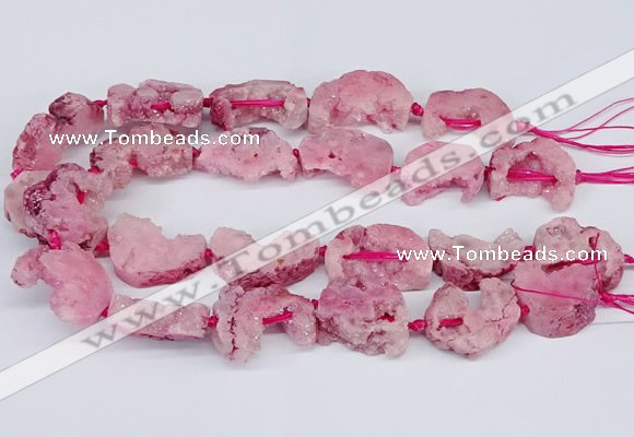 CNG3376 20*30mm - 30*45mm freeform plated druzy agate beads