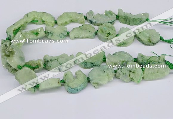 CNG3378 20*30mm - 30*45mm freeform plated druzy agate beads