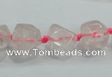 CNG339 15.5 inches 8*10mm - 15*18mm faceted nuggets rose quartz beads