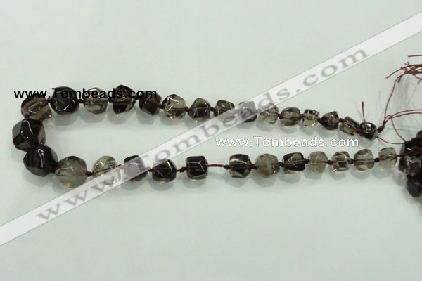 CNG340 15.5 inches 8*10mm - 15*18mm faceted nuggets smoky quartz beads