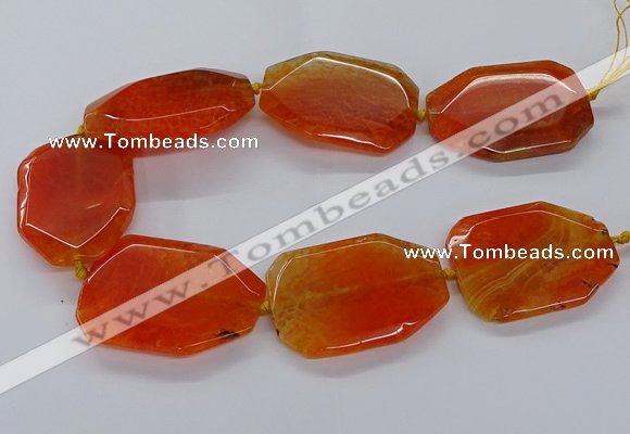 CNG3410 15.5 inches 38*50mm - 40*55mm faceted freeform agate beads