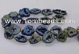 CNG3418 15.5 inches 18*25mm - 30*35mm freeform plated druzy agate beads