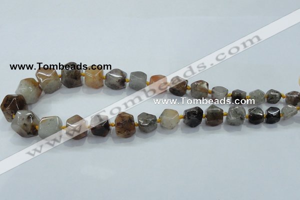 CNG342 15.5 inches 8*10mm - 15*18mm faceted nuggets colorfull-phantom beads