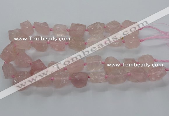 CNG3422 15.5 inches 15*20mm - 20*30mm nuggets rose quartz beads