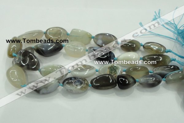 CNG345 15.5 inches 15*20mm - 20*28mm nuggets agate gemstone beads