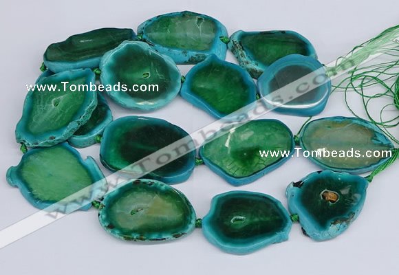 CNG3464 15.5 inches 35*40mm - 45*55mm freeform agate beads