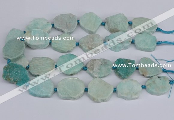 CNG3469 15.5 inches 20*25mm - 30*35mm freeform amazonite beads