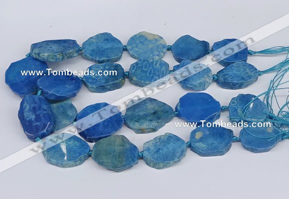 CNG3486 30*35mm - 35*45mm freeform chrysanthemum agate beads