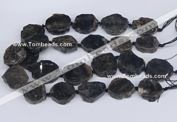 CNG3488 30*35mm - 35*45mm freeform chrysanthemum agate beads