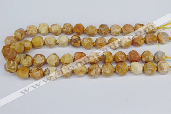 CNG3500 15.5 inches 12mm - 14mm faceted nuggets agate beads