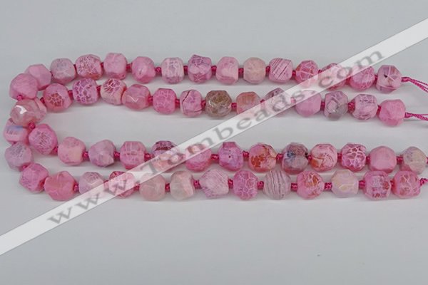 CNG3501 15.5 inches 12mm - 14mm faceted nuggets agate beads