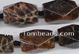 CNG3523 15.5 inches 15*25mm faceted nuggets fossil coral beads