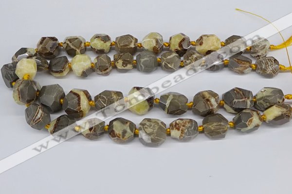 CNG3529 15.5 inches 14mm - 16mm faceted nuggets devil jasper beads