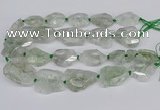 CNG3535 15.5 inches 25*30mm - 30*40mm freeform green quartz beads