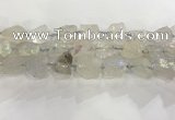 CNG3545 15*20mm - 20*25mm nuggets plated rough white crystal beads