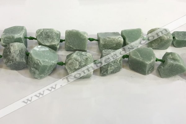 CNG3565 18*20mm - 25*30mm nuggets rough green aventurine beads